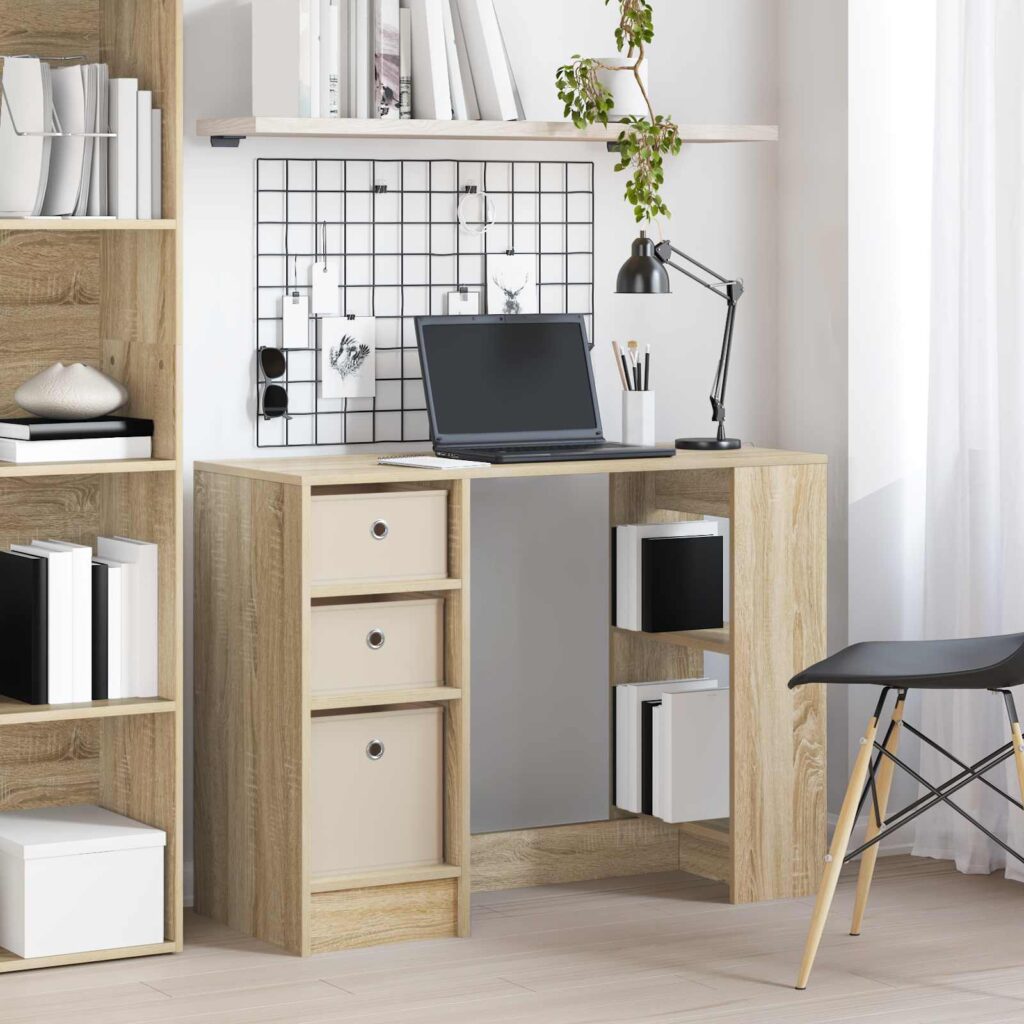 Pöytä hyllyllä Sonoman tammi 100 x 40 x 75 cm Tekninen puu