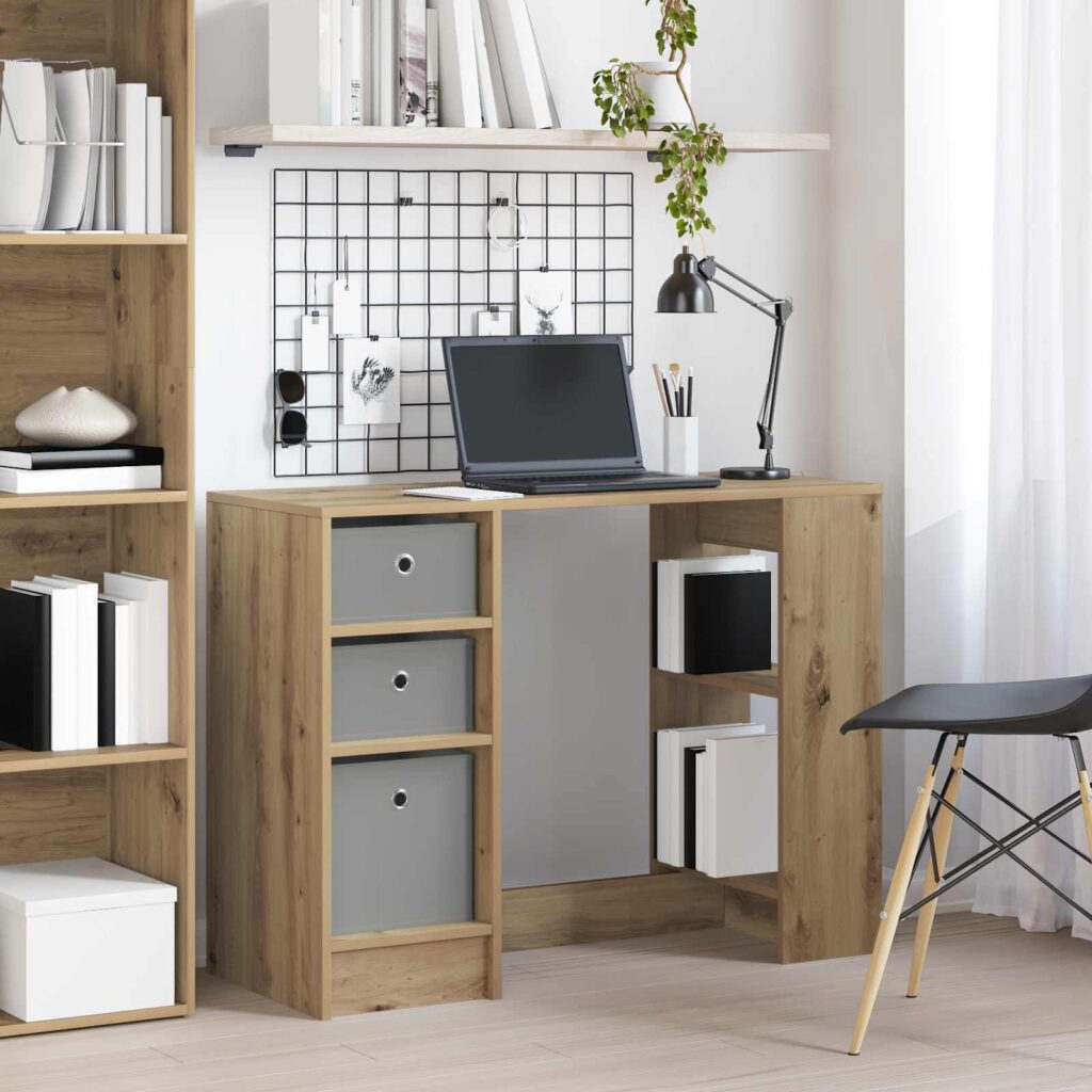 Pöytä hyllyllä Artisan tammi 100 x 40 x 75 cm Tekninen puu