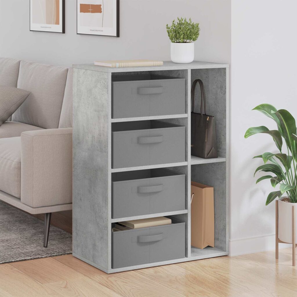 Sivupöytä laatikon kanssa Betoni Harmaa 60 x 33,5 x 84 cm