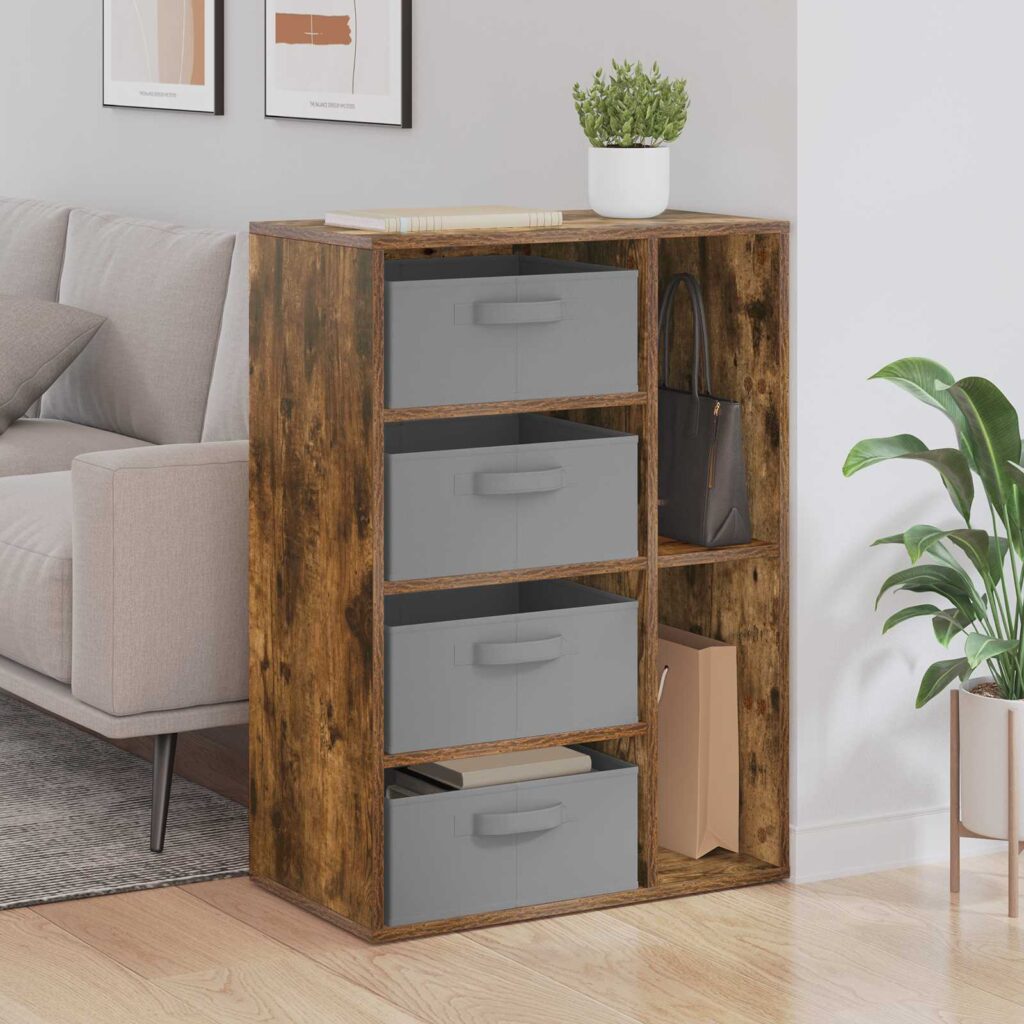 Sivupöytä laatikon kanssa Savupähkinä 60 x 33,5 x 84 cm