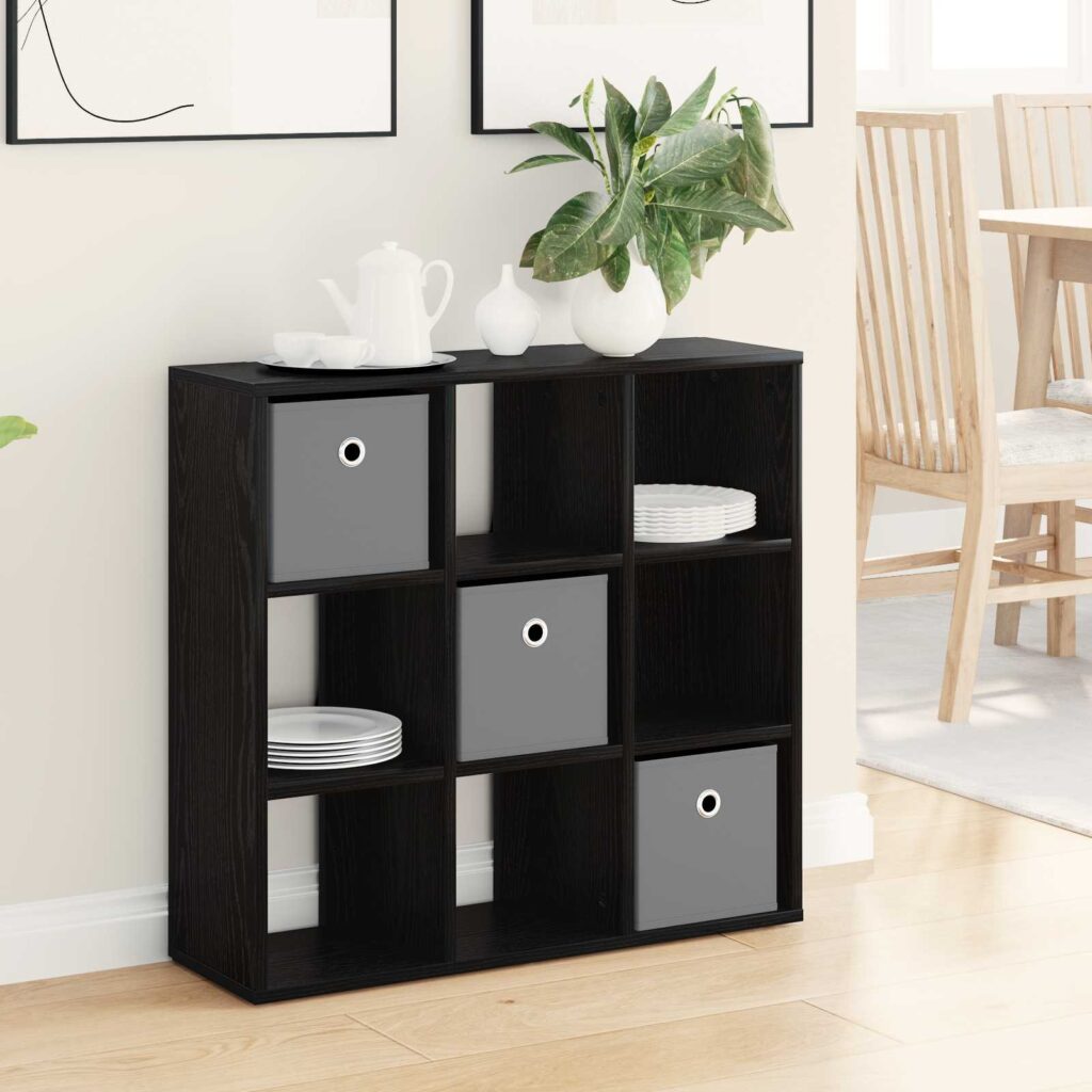 Sivupöytä laatikon kanssa Musta tammi. 73,5 x 24 x 69,5 cm