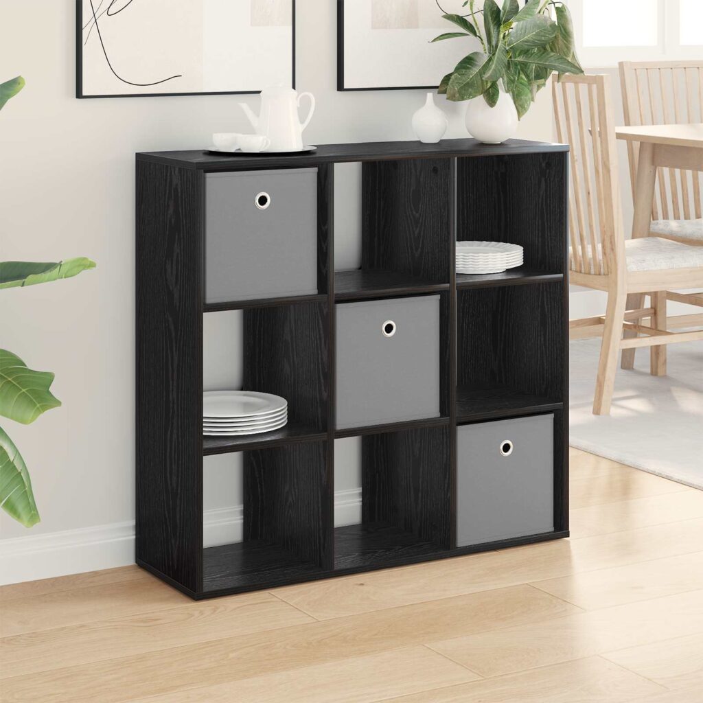 Sivupöytä laatikon kanssa Musta tammi. 88,5 x 29 x 84,5 cm