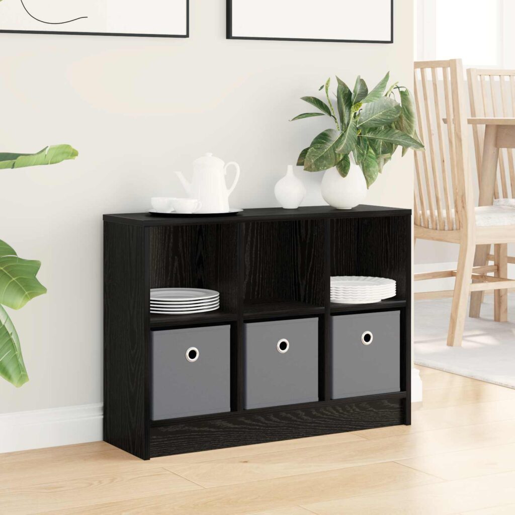 Sivupöytä laatikon kanssa Musta tammi. 73,5 x 22,5 x 53,5 cm