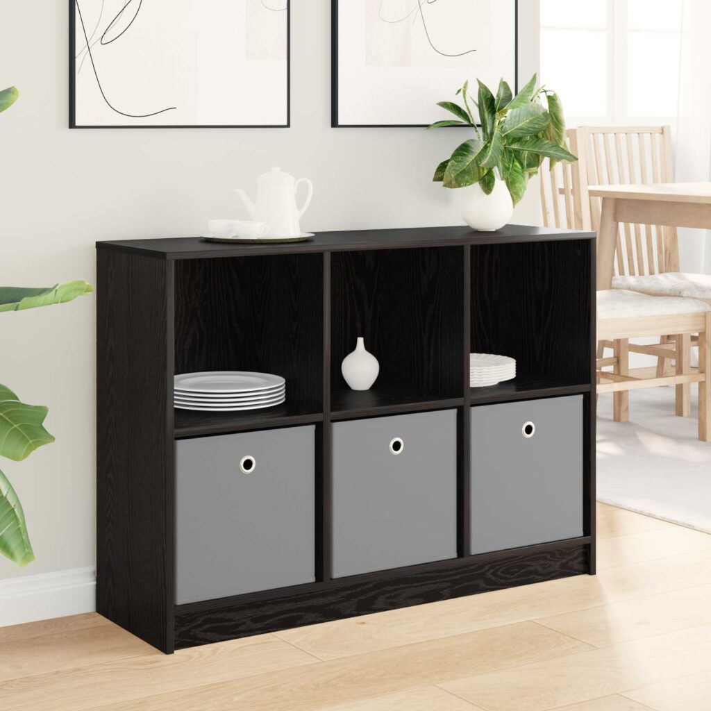 Sivupöytä laatikon kanssa Musta tammi. 102 x 32 x 73,5 cm