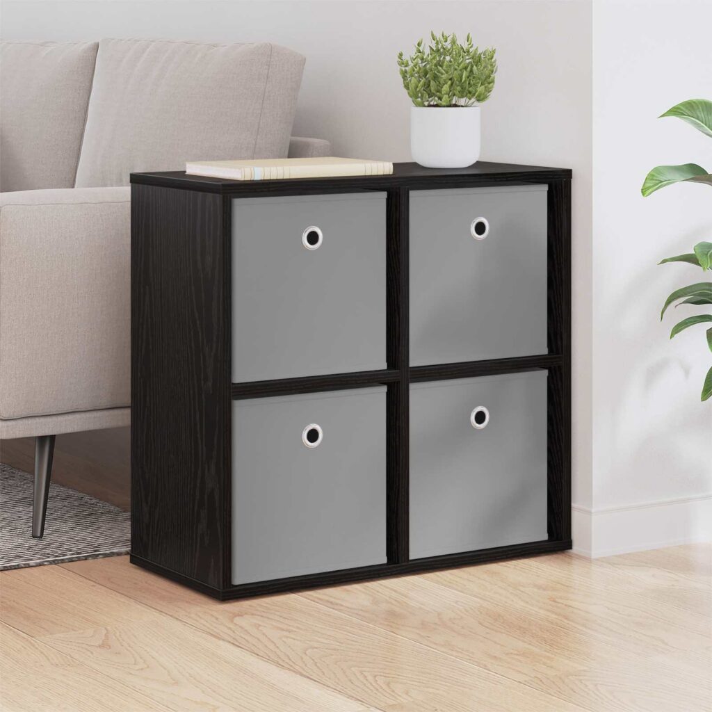 Sivupöytä laatikon kanssa Musta tammi. 59,5 x 27 x 57 cm