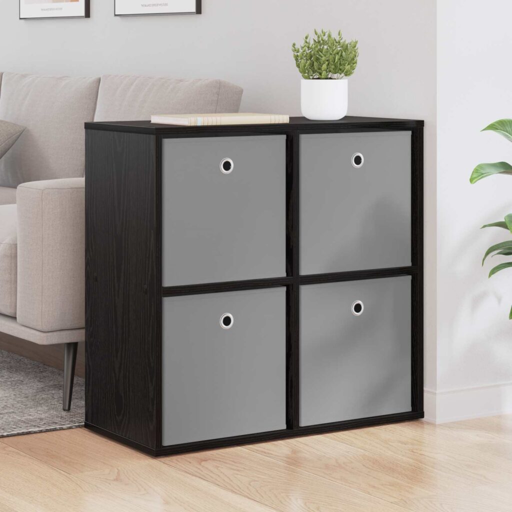 Sivupöytä laatikon kanssa Musta tammi. 68,5 x 32 x 67 cm