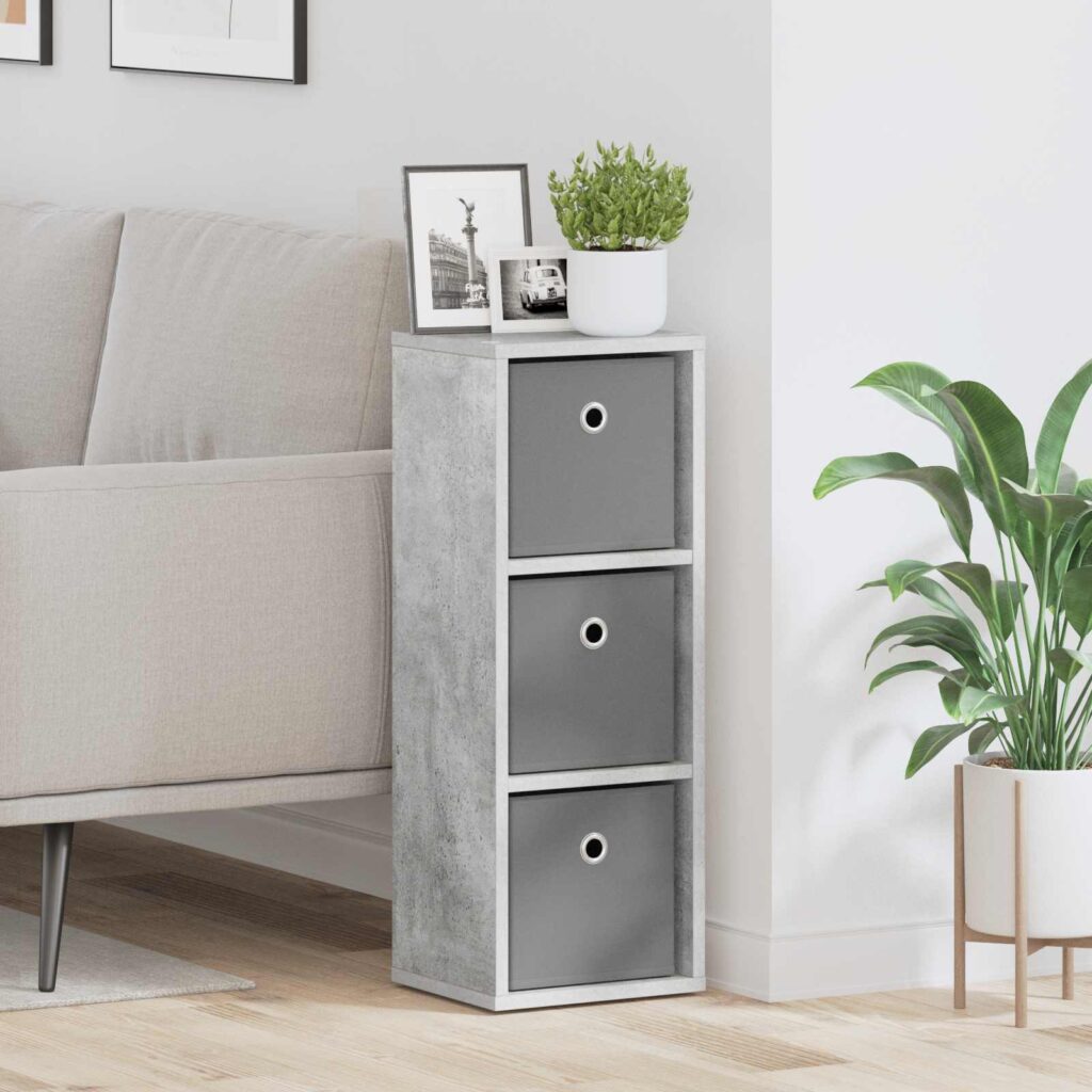 Sivupöytä laatikon kanssa Betoni Harmaa 25,5 x 22 x 69,5 cm