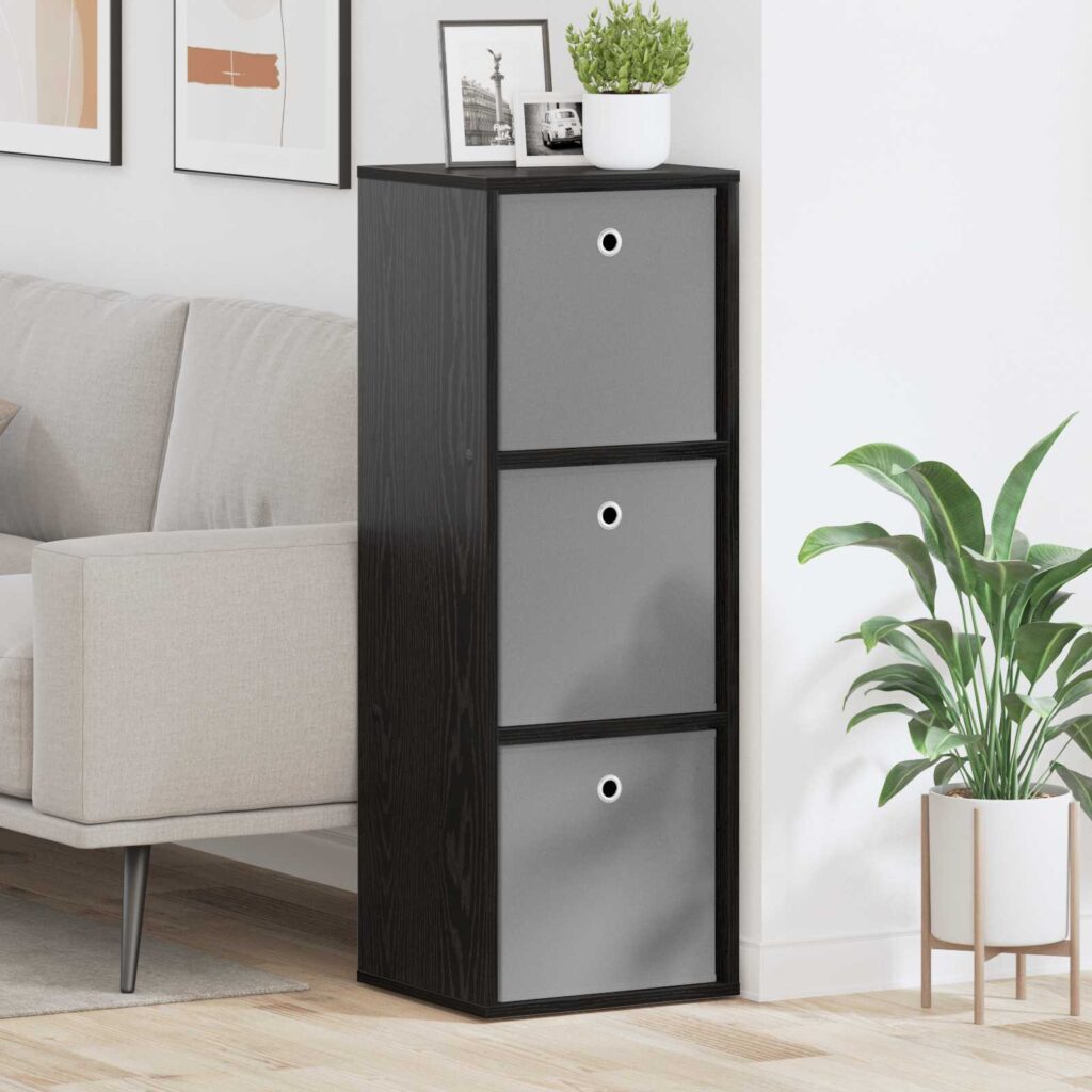 Sivupöytä laatikon kanssa Musta tammi. 35 x 32 x 99,5 cm