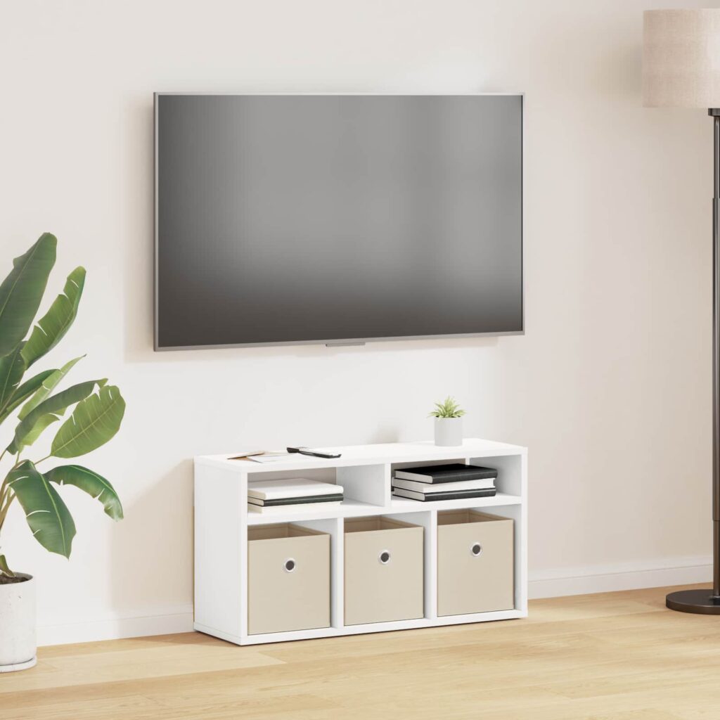 Matala pöytä laatikon kanssa Valkoinen 72 x 22,5 x 38 cm