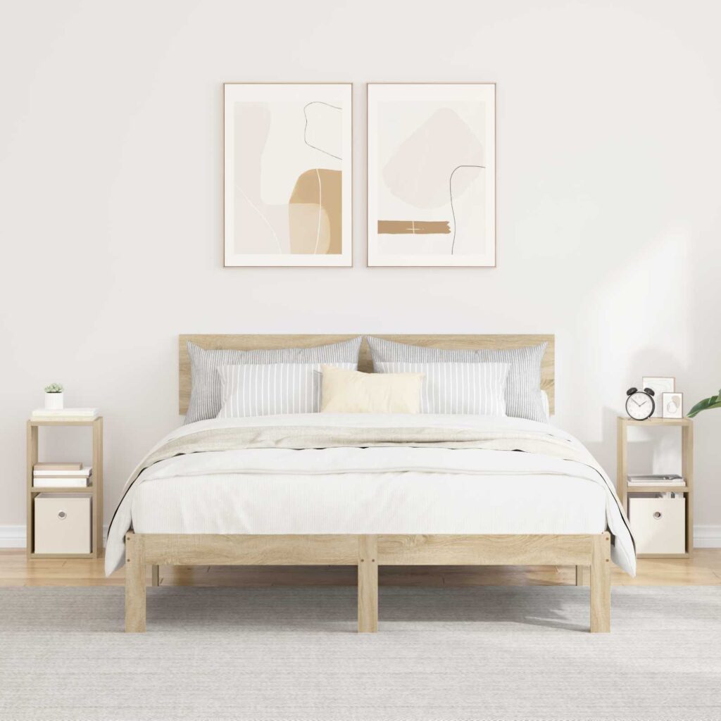 Yöpöytä 2 pcs Sonoman tammi 25,5 x 22 x 49,5 cm Tekninen puu