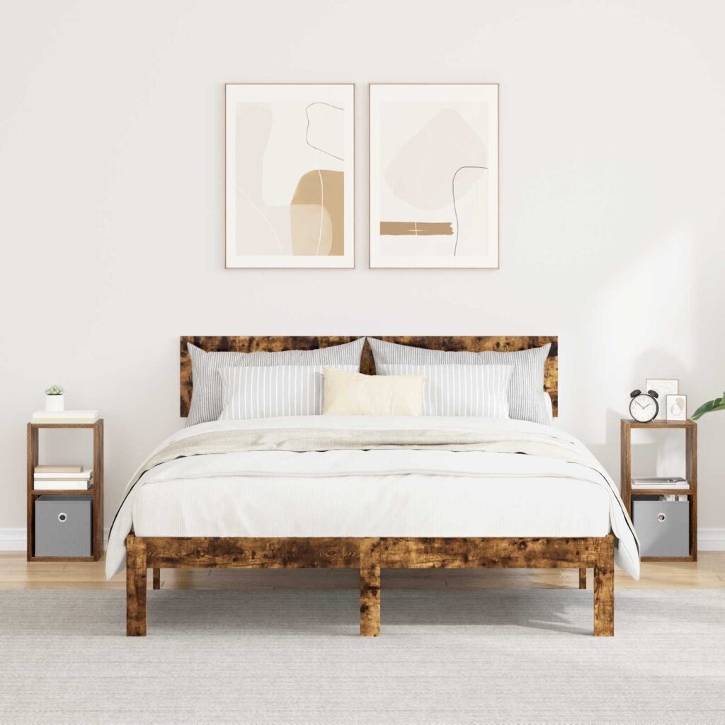 Yöpöytä 2 pcs Savupähkinä 25,5 x 22 x 49,5 cm Tekninen puu