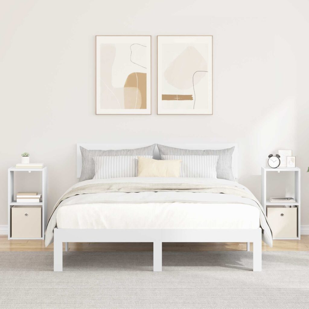 Yöpöytä 2 pcs Valkoinen 30,5 x 27 x 59,5 cm Tekninen puu