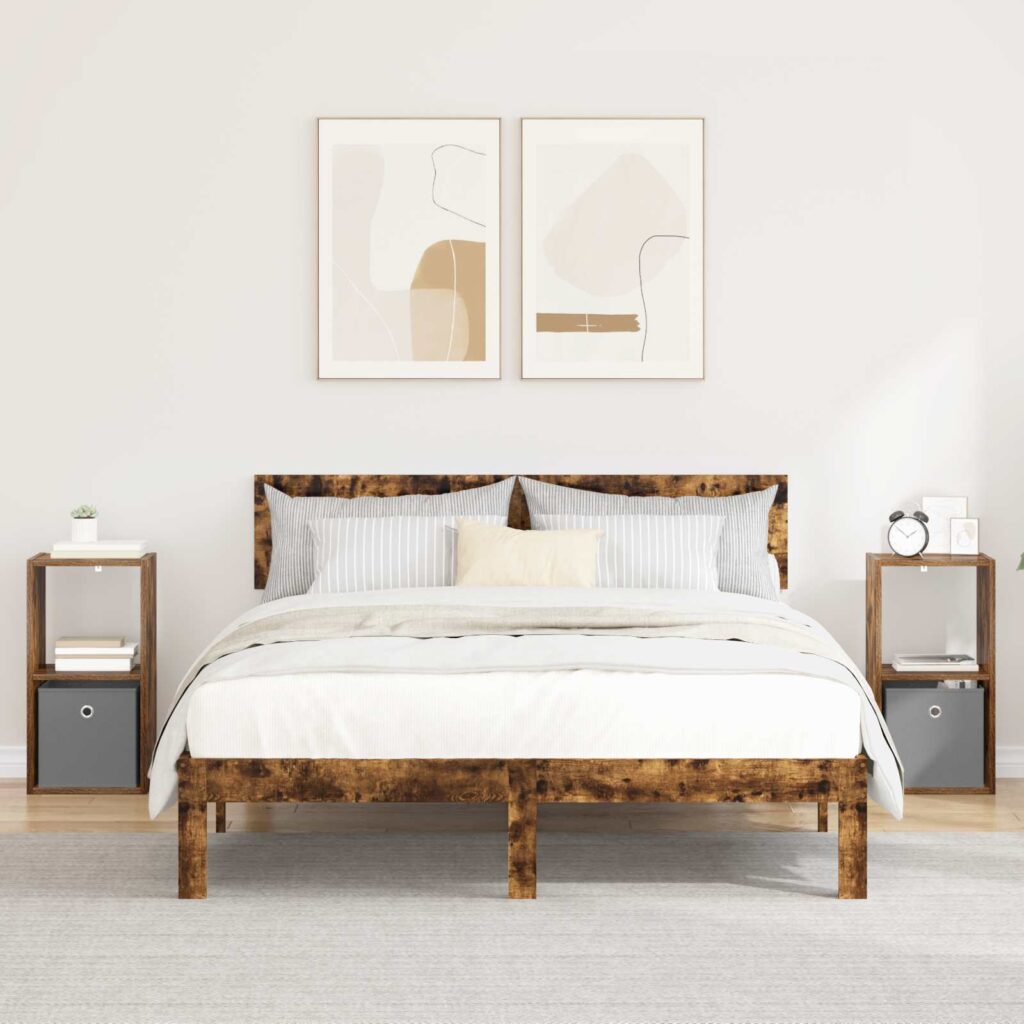 Yöpöytä 2 pcs Savupähkinä 30,5 x 27 x 59,5 cm Tekninen puu