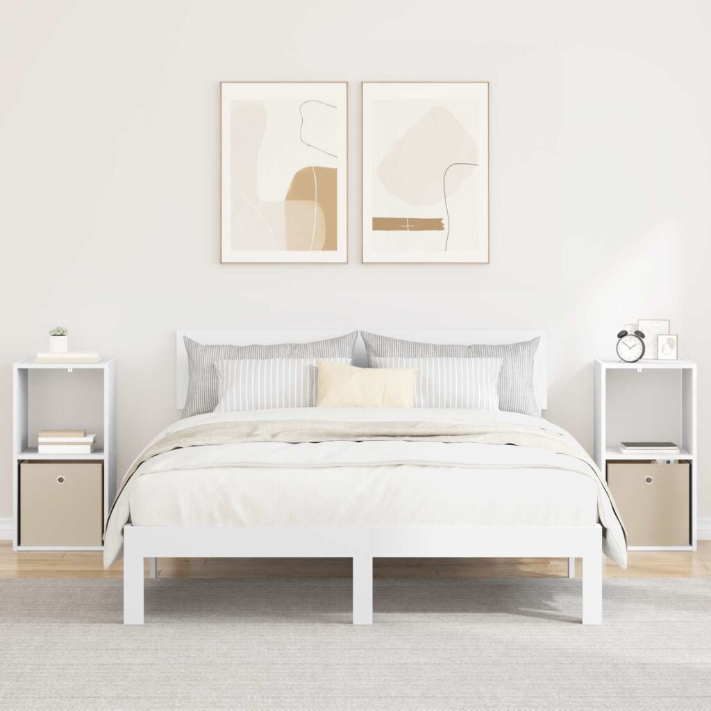 Yöpöytä 2 pcs Valkoinen 35 x 32 x 68,5 cm Tekninen puu