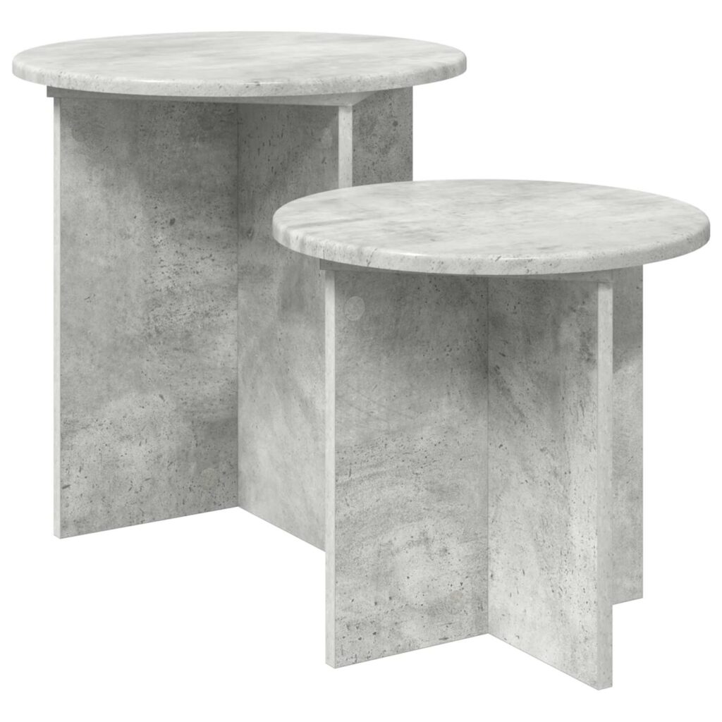 Sivupöytäsetti 2 pcs Betoninharmaa Käsitelty puu