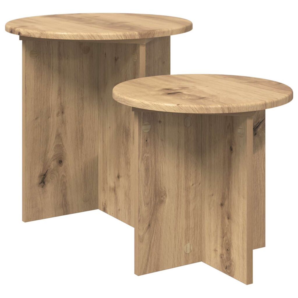 Sivupöytäsetti 2 pcs Artisaanitammi Käsitelty puu
