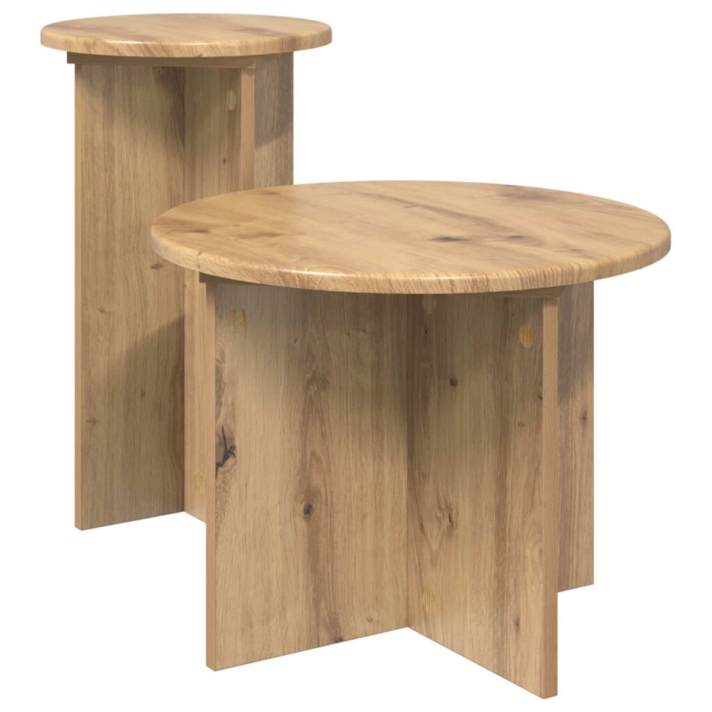 Sivupöytäsetti 2 pcs Artisaanitammi Tekninen puu