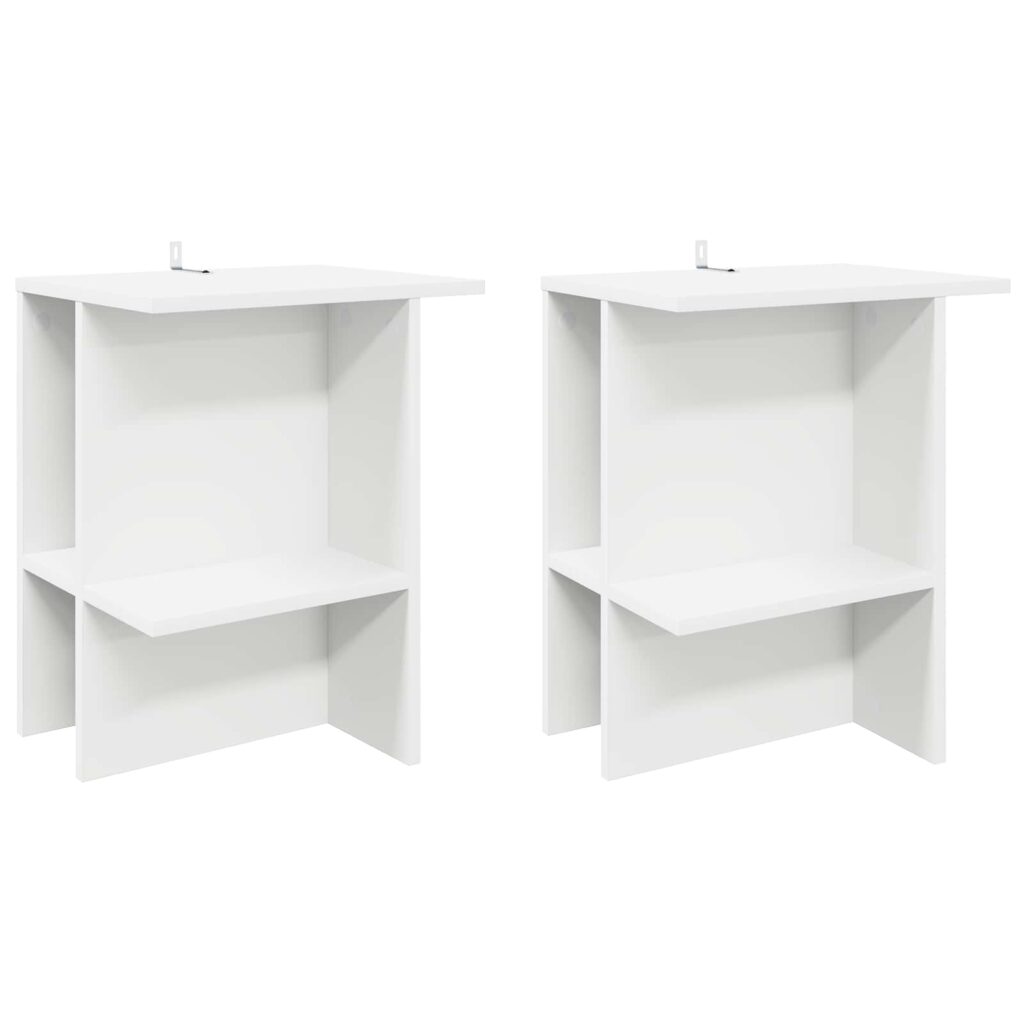 Sohvapöytä 2 pcs valkoinen 40 x 30 x 49 cm Tekninen puu