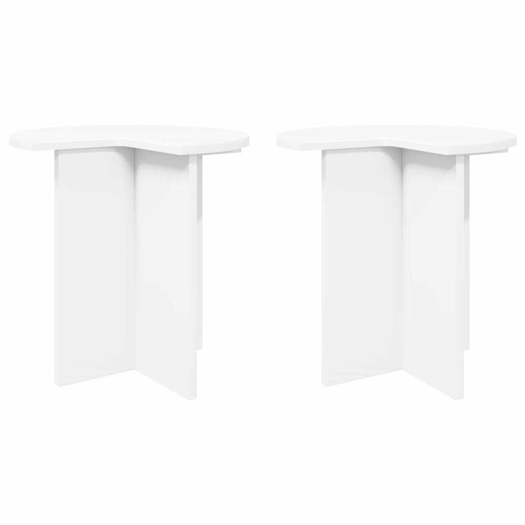 Sivupöytä 2 pcs valkoinen Ø 39 x 38 cm Tekninen puu