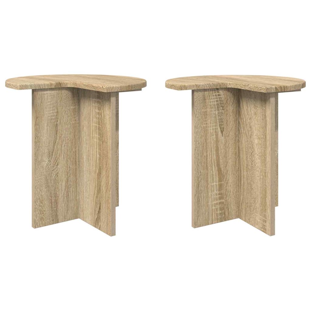 Sivupöytä 2 pcs Sonoma-tammi Ø 39 x 38 cm Tekninen puu