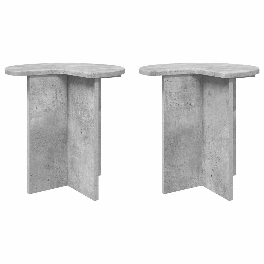 Sivupöytä 2 pcs Betoninharmaa Ø 39 x 38 cm Tekninen puu