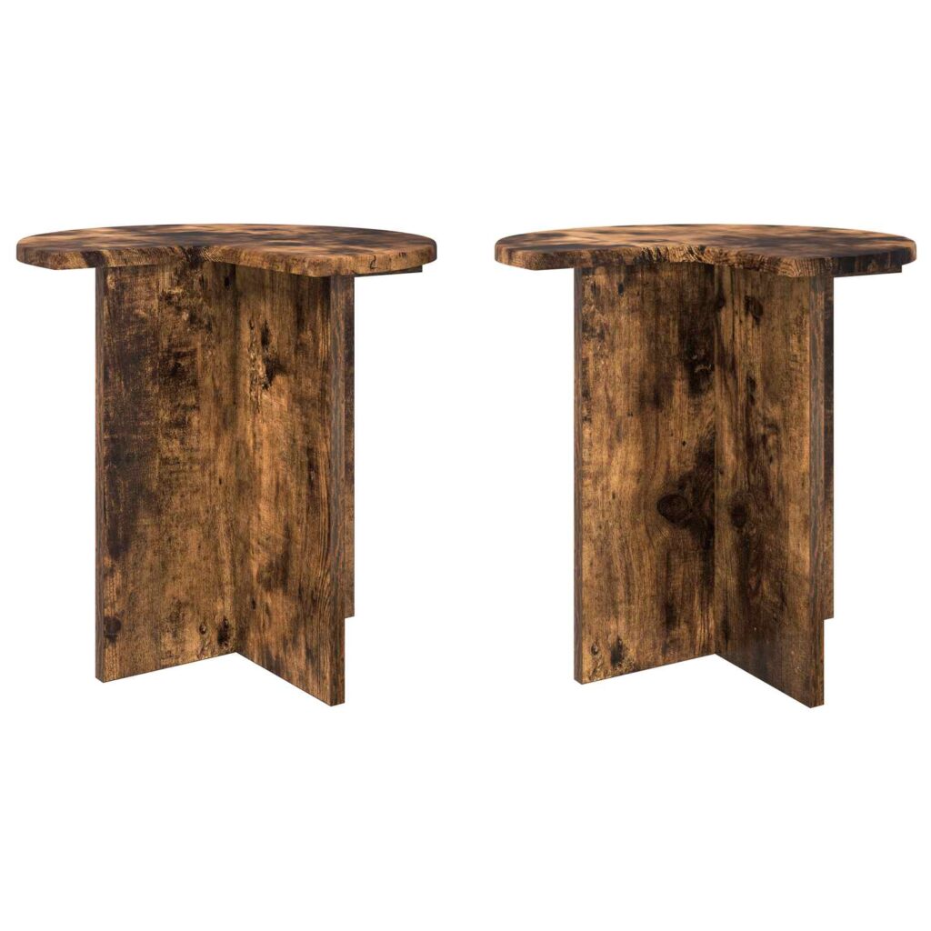 Sivupöytä 2 pcs Savutammi Ø 39 x 38 cm Tekninen puu