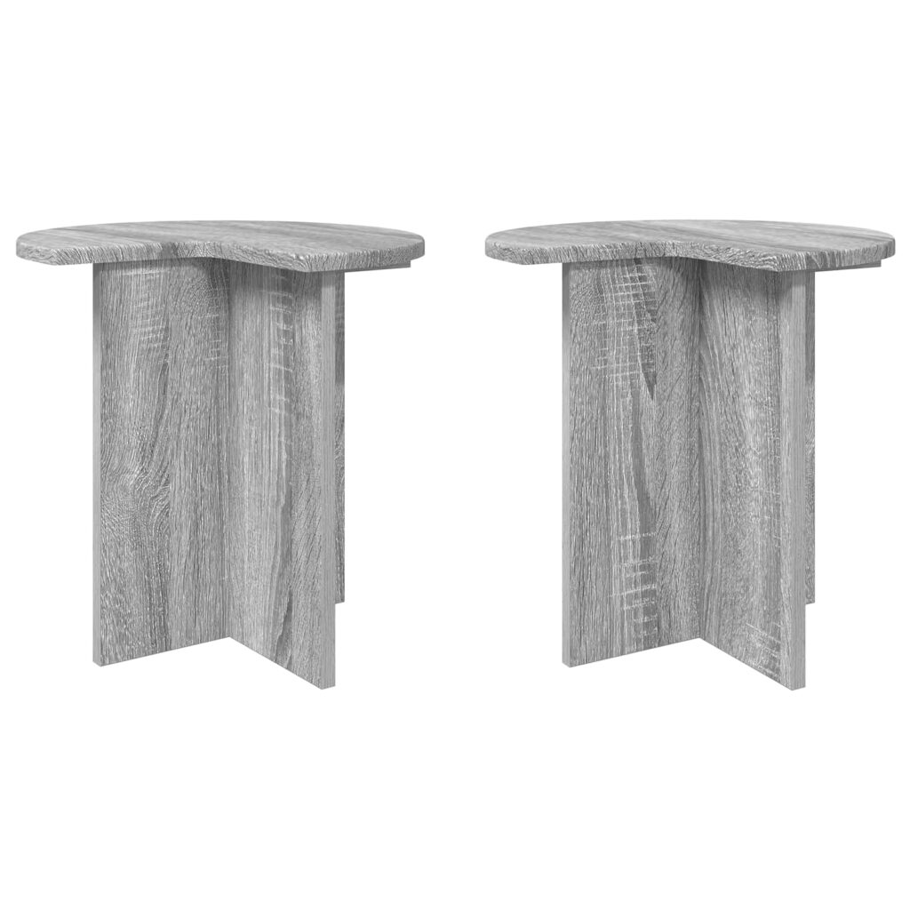 Sivupöytä 2 pcs Harmaa sonoma Ø 39 x 38 cm Tekninen puu