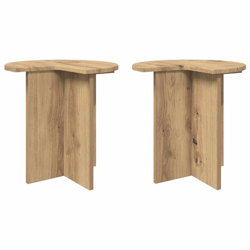 Sivupöytä 2 pcs Artisaanitammi Ø 39 x 38 cm Tekninen puu