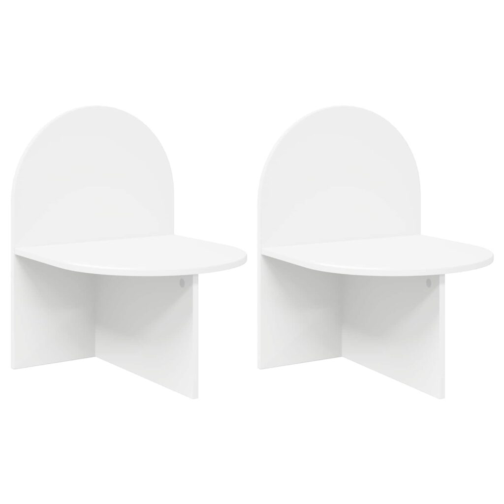 Yöpöytä 2 pcs valkoinen 48 x 49 x 65 cm Käsitelty puu