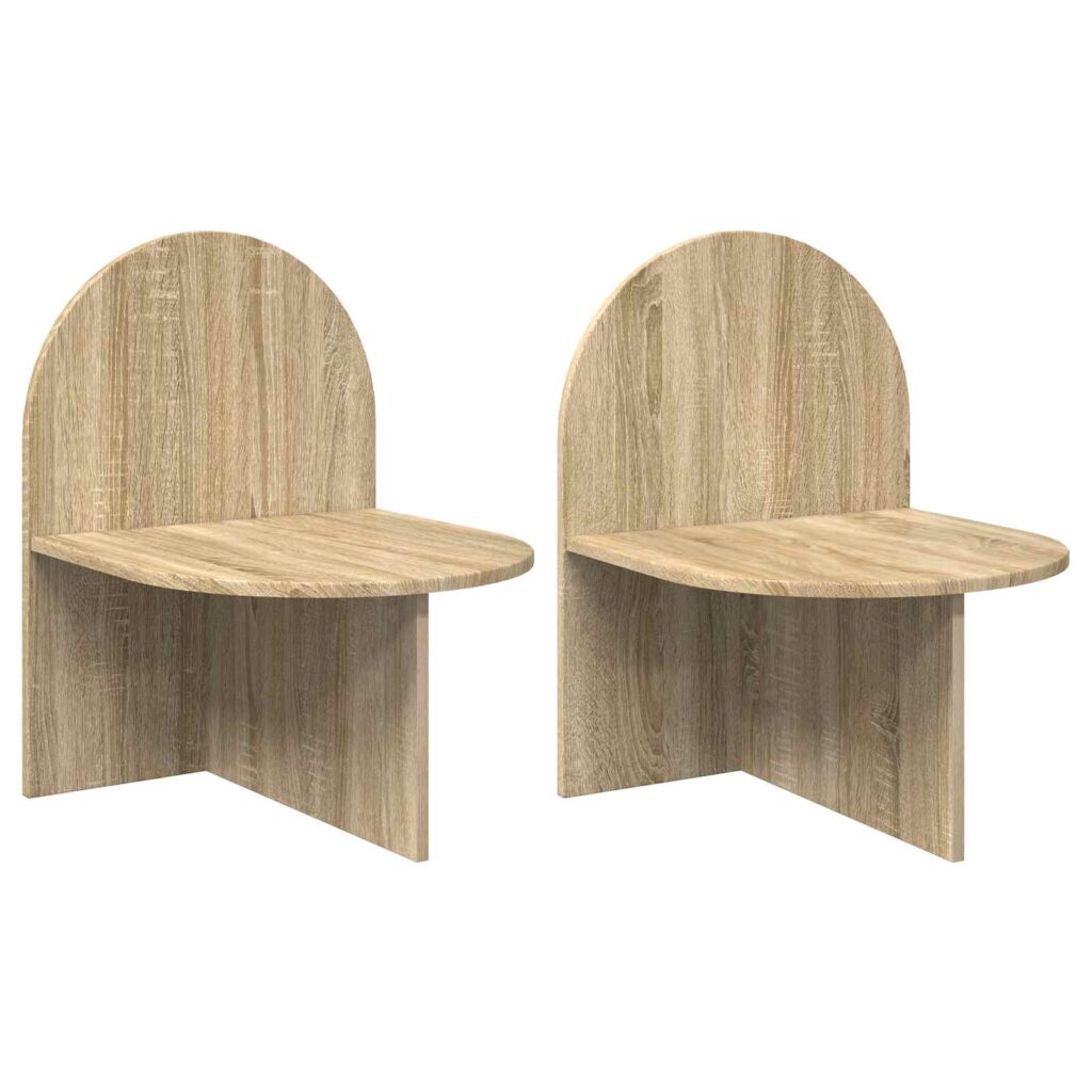 Yöpöytä 2 pcs Sonoma-tammi 48 x 49 x 65 cm Käsitelty puu