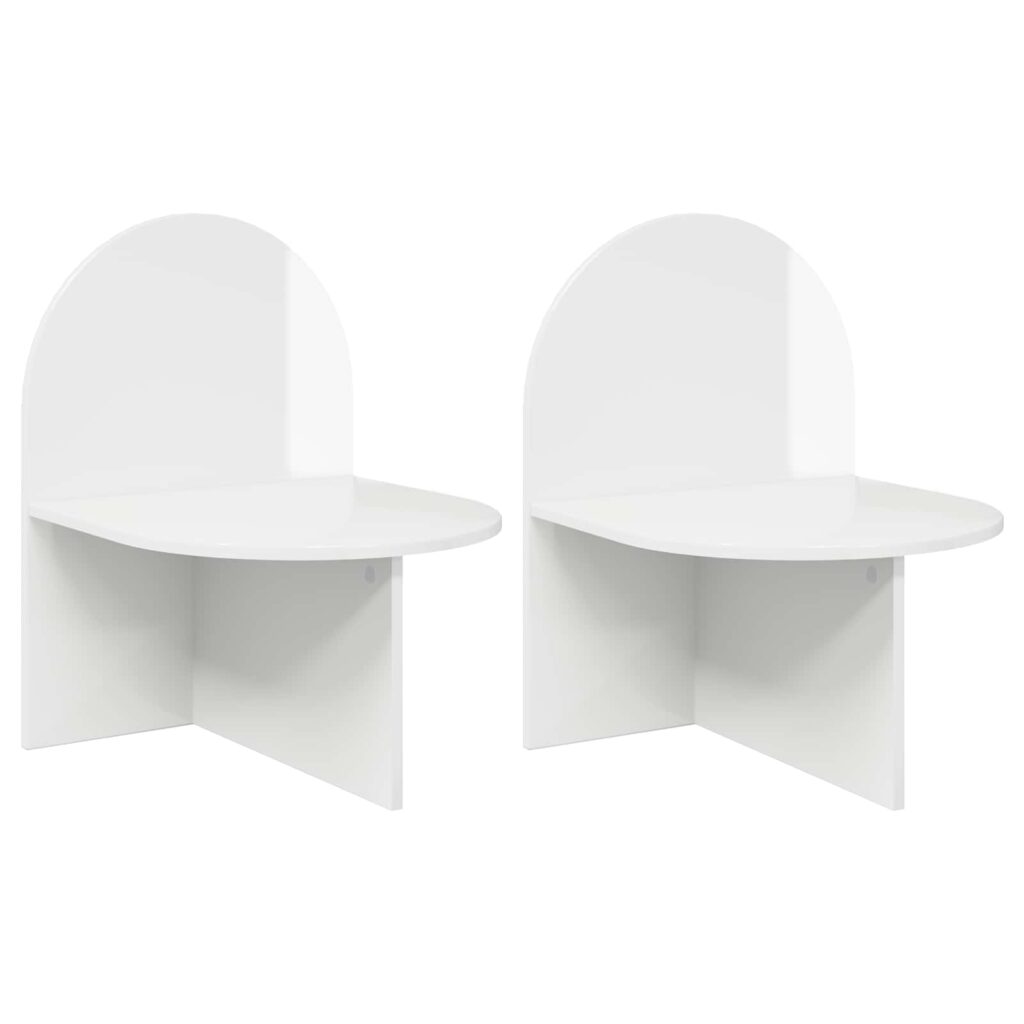 Yöpöytä 2 pcs Korkeakiiltoinen valkoinen 48 x 49 x 65 cm