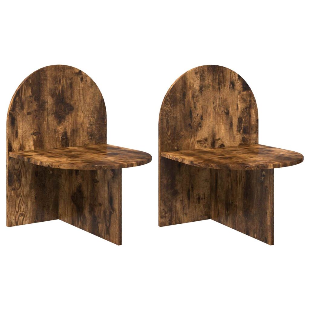 Yöpöytä 2 pcs Savutammi 48 x 49 x 65 cm Käsitelty puu