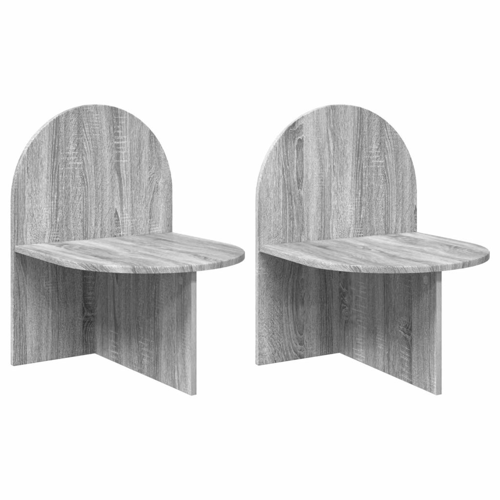 Yöpöytä 2 pcs Harmaa sonoma 48 x 49 x 65 cm Käsitelty puu