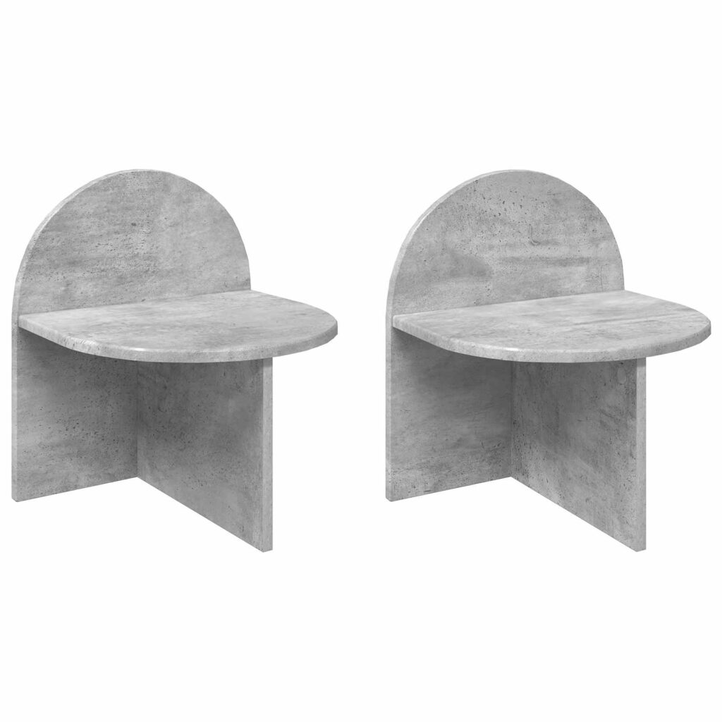 Yöpöytä 2 pcs Betoninharmaa 40 x 35,5 x 45,5 cm Käsitelty puu