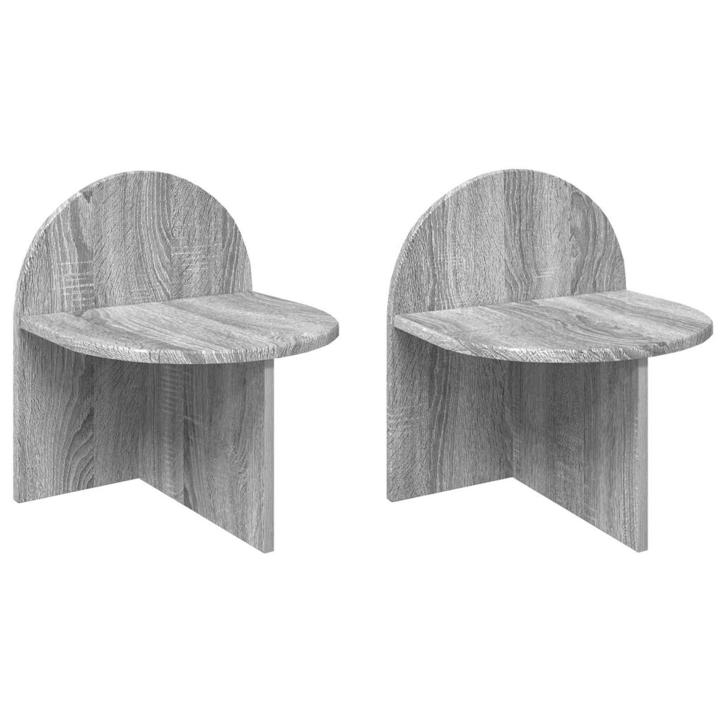 Yöpöytä 2 pcs Harmaa sonoma 40 x 35,5 x 45,5 cm Käsitelty puu