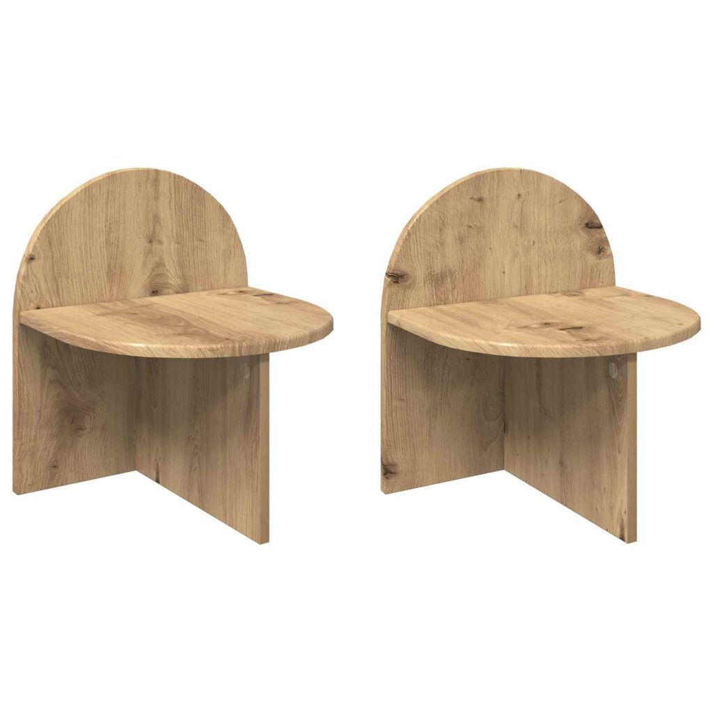 Yöpöytä 2 pcs Artisaanitammi 40 x 35,5 x 45,5 cm Käsitelty puu