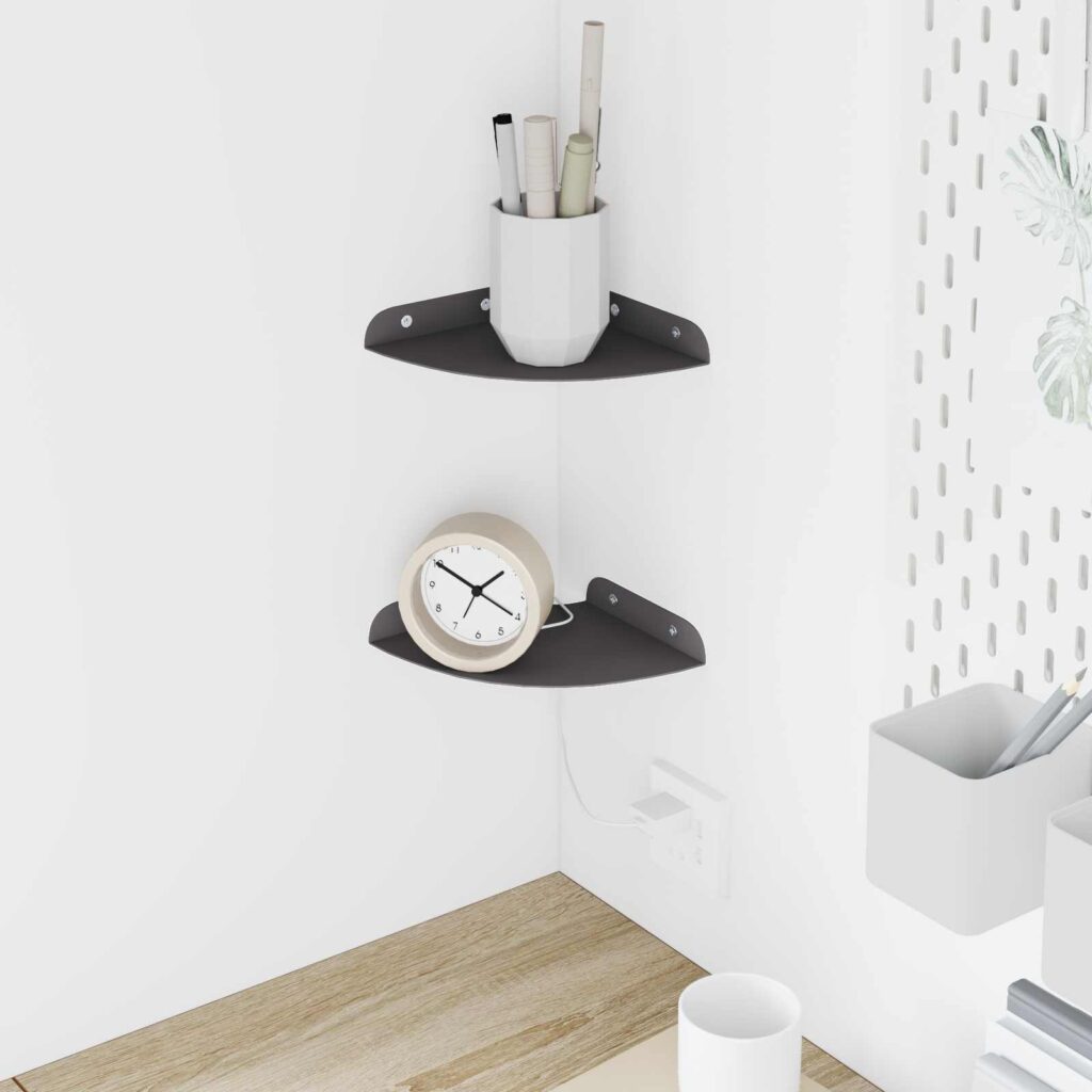 Kelluva hylly hyllyllä 2 pcs Musta 15 x 15 x 2 cm