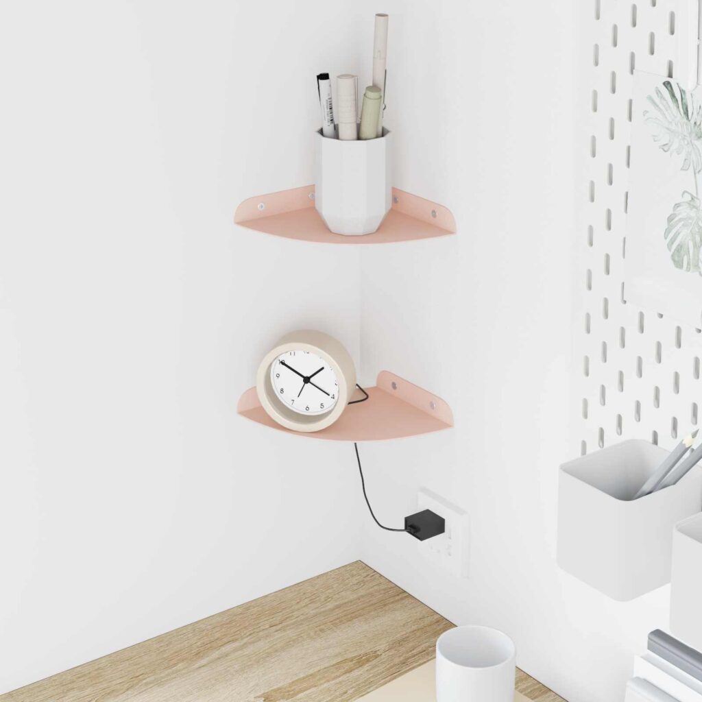Kelluva hylly hyllyllä 2 pcs Pinkki 15 x 15 x 2 cm