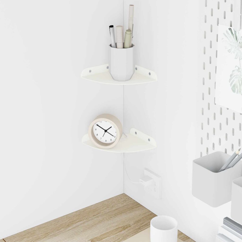 Kelluva hylly hyllyllä 2 pcs Valkoinen 15 x 15 x 2 cm