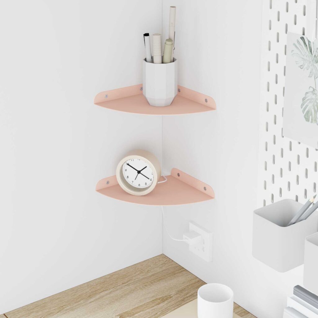 Kelluva hylly hyllyllä 2 pcs Pinkki 18 x 18 x 2 cm