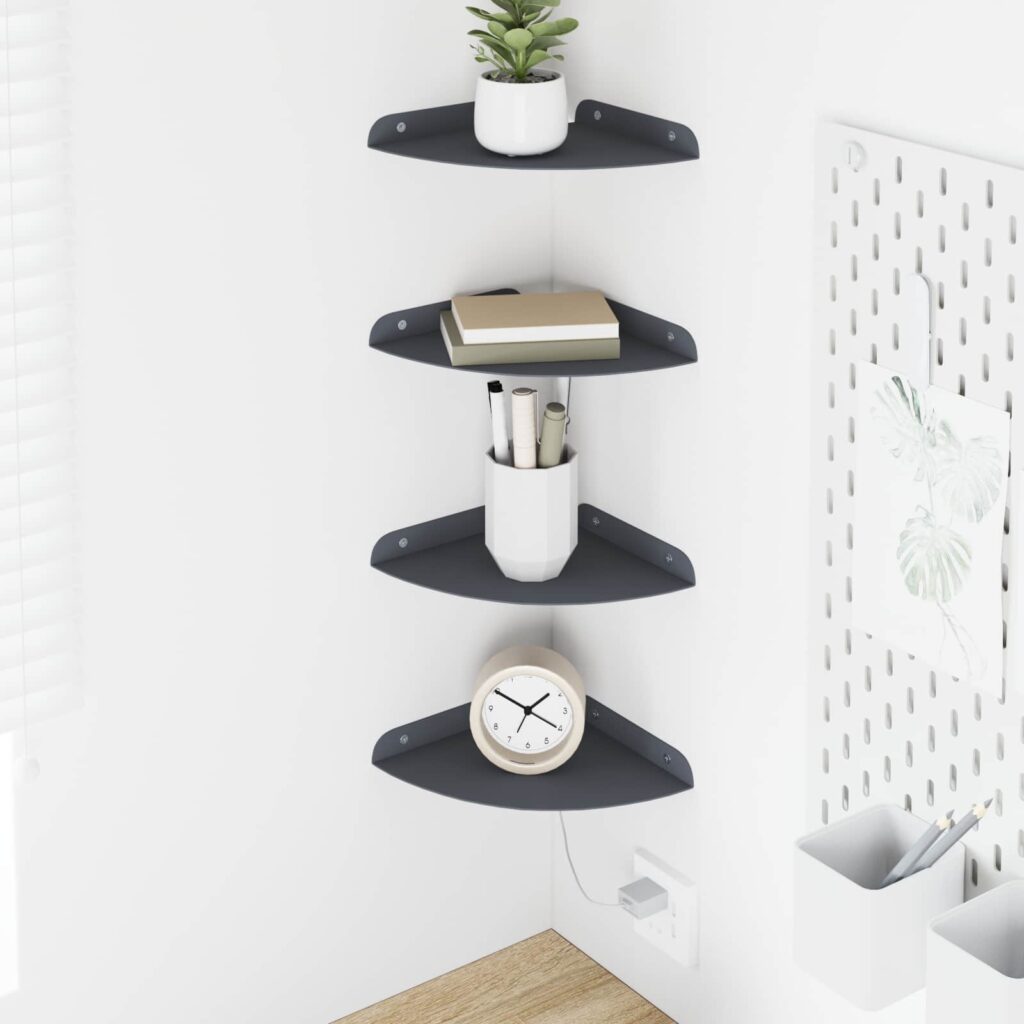 Kelluva hylly hyllyllä 4 pcs Antrasiitti 18 x 18 x 2 cm