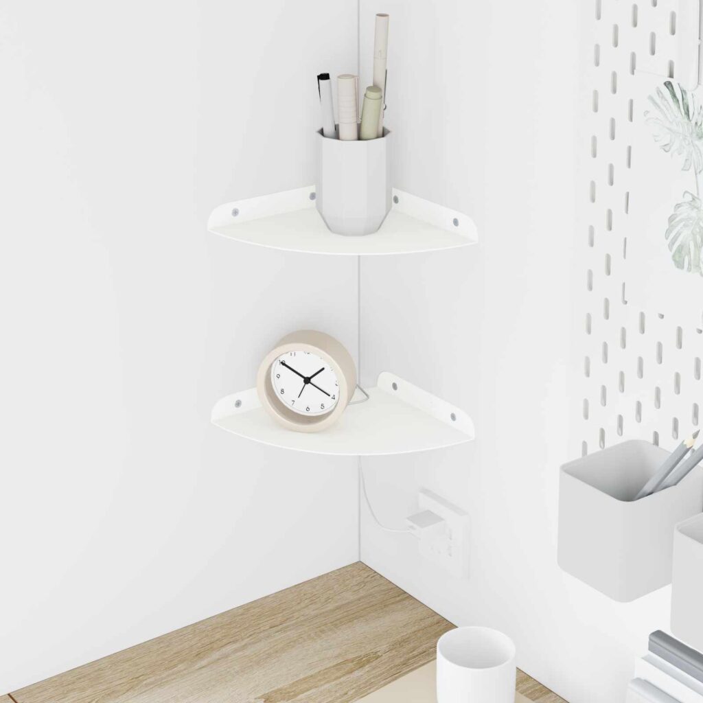 Kelluva hylly hyllyllä 2 pcs Valkoinen 18 x 18 x 2 cm