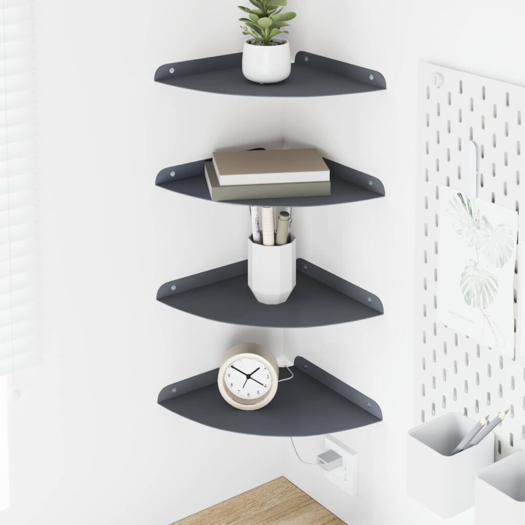 Kelluva hylly hyllyllä 4 pcs Antrasiitti 24 x 24 x 2,3 cm