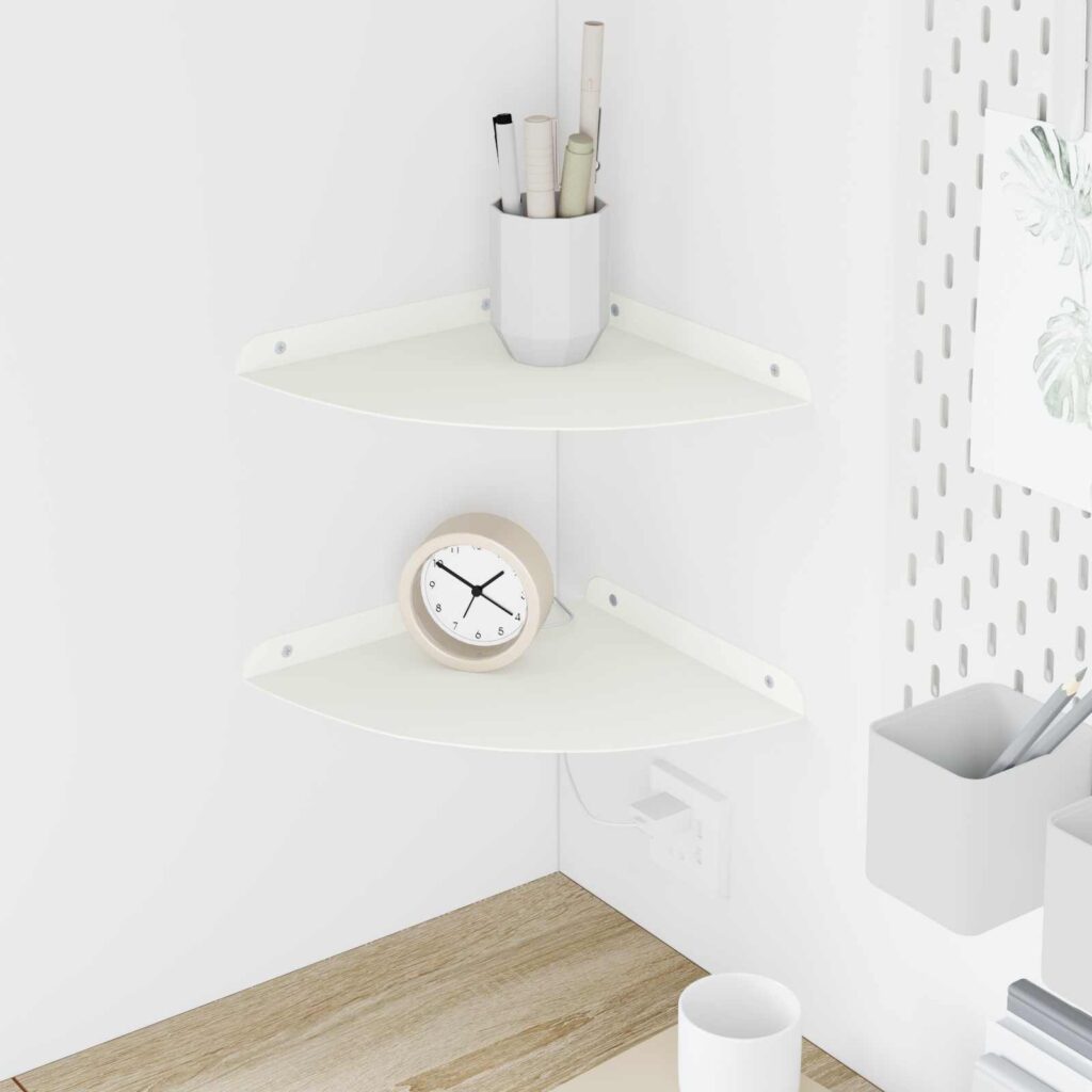 Kelluva hylly hyllyllä 2 pcs Valkoinen 24 x 24 x 2 cm