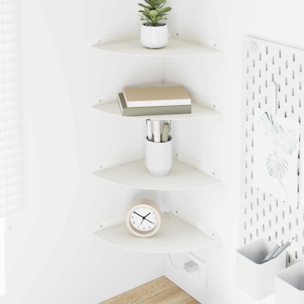 Kelluva hylly hyllyllä 4 pcs Valkoinen 24 x 24 x 2 cm