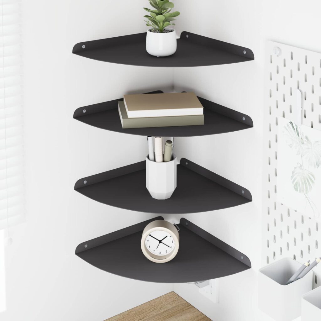 Kelluva hylly hyllyllä 4 pcs Musta 30 x 30 x 2 cm