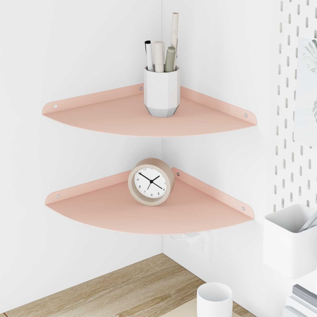 Kelluva hylly hyllyllä 2 pcs Pinkki 30 x 30 x 2 cm