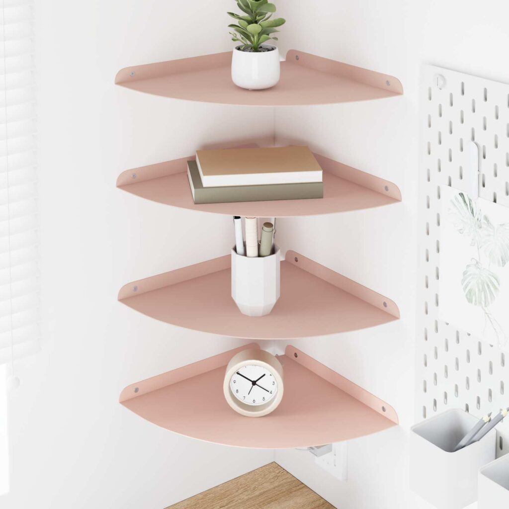 Kelluva hylly hyllyllä 4 pcs Pinkki 30 x 30 x 2 cm