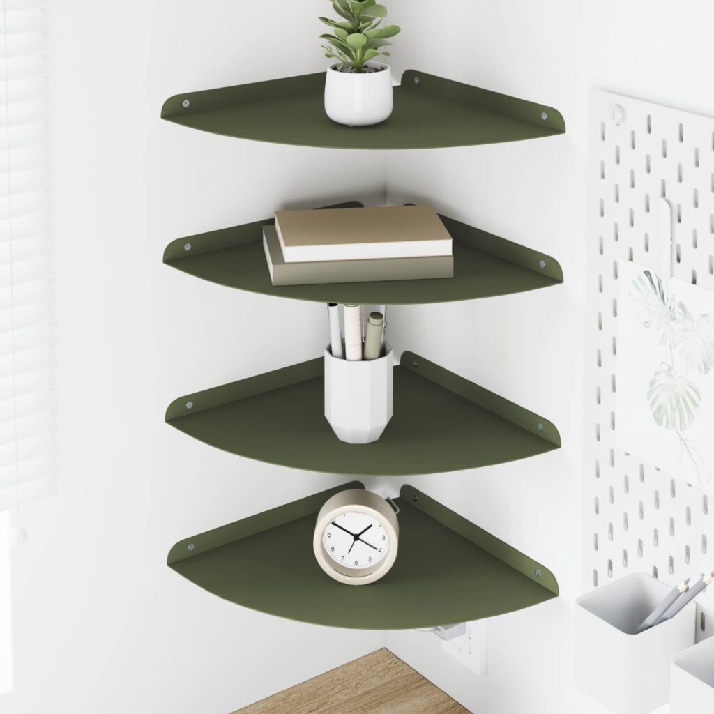 Kelluva hylly hyllyllä 4 pcs Oliivinvihreä 30 x 30 x 2 cm