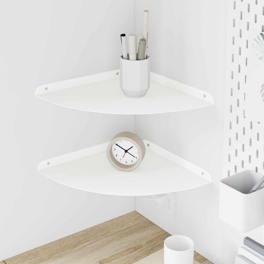 Kelluva hylly hyllyllä 2 pcs Valkoinen 30 x 30 x 2 cm